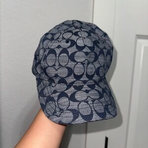 Coach Blue and Tan Patterned Cap